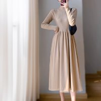 ica/アイカ ica ワンピース ニットワンピース Aラインワンピース フレアワンピース カシミアタッチ ミモレ丈 ハイネック フィット＆フレア ミモレ ロング ロン/507828330