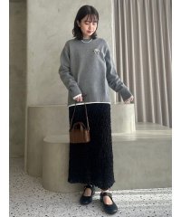 Mila Owen/シャーリングファブリックストレートスカート/507828343