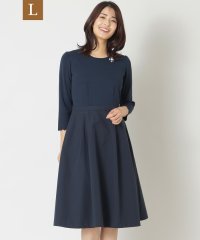 TO BE CHIC(L SIZE)/【L】ニットタフタコンビスカラップ ワンピース/507798767
