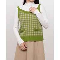 GIPSY BLUE/ジプシーブルー GIPSY BLUE ミックスウールブークレー格子チェックタンクトップ/507829055