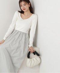 PROPORTION BODY DRESSING/ウエストリボンニットドッキングワンピース/507829913