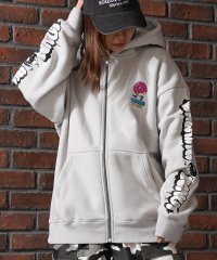 1111clothing/ワンフォークロージング 1111clothing ドーナツモチーフ 裏起毛 ZIPパーカー/507830040