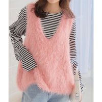 KOBE LETTUCE/コウベレタス KOBE LETTUCE シャギーロングニットベスト [N1169]/507830216