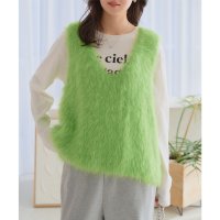 KOBE LETTUCE/コウベレタス KOBE LETTUCE シャギーロングニットベスト [N1169]/507830216