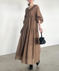 Ranan/ラナン RANAN シアーチェックドロストギャザーティアード/507830217
