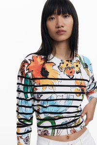 Desigual/デシグアル Desigual ストライプフラワージャージー/507831420
