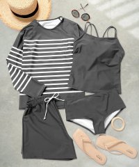 OSYAREVO/オシャレボ OSYAREVO 【ネット限定】【紫外線カット率99.9％以上】体型カバー ラッシュガード 付き キャミソール 水着 セットアップ 【返品不可商品】/506605166