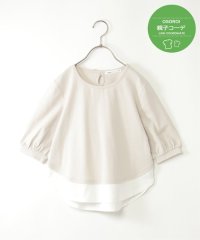 ikka kids/【親子おそろい】梨地裾レイヤー5分袖プルオーバー（120〜160cm）/506947018