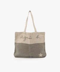 agnes b. FEMME/ロゴ プリント コットン リネン トートバッグ "Elie" (ユニセックス)/507827204