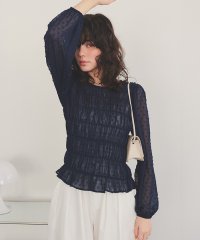 titivate/シアー楊柳ぽこぽこシャーリングトップス/507832391