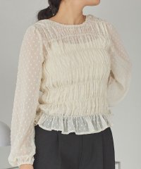 titivate/シアー楊柳ぽこぽこシャーリングトップス/507832391