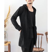 LUXSTYLE/ラグスタイル LUXSTYLE ランダムアーガイルフーディガン/カーディガン 春 秋 フード ボタンレス 無地 ロング丈 ジャガード 凸凹 アーガイル/507832779