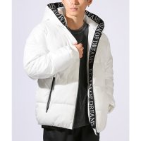LUXSTYLE/ラグスタイル LUXSTYLE フードロゴ入りフェイクダウンブルゾン/ブルゾン フェイクダウン 暖か あったか ロゴテープ ジャガード織り 内ポケット 厚手/507832888
