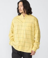 SHIPS MEN/SHIPS: コットン シルク ペールチェック バンドカラー ロングスリーブ シャツ/507833466