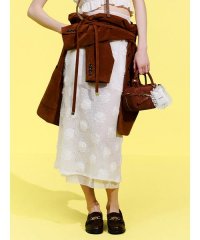 LILY BROWN/フラワーモチーフメッシュスカート/507835535