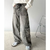 Classical Elf/クラシカルエルフ Classical Elf 《Javaジャバコラボ》洗練されたこなれ感。ヴィンテージ加工裾ドロストワイドデニム/507835936