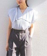 NOBLE/ファジーリネンスクエアケープブラウス/507835964