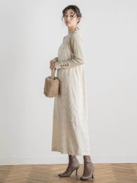 Droite Lautreamont/ドロワット ロートレアモン Droite lautreamont ハウンドトゥースカットジャガードワンピース≪洗濯機で洗える≫/507836029