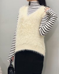 &soiree/アンドソワレ &soiree Vネックモヘアライクニットベスト/507836205
