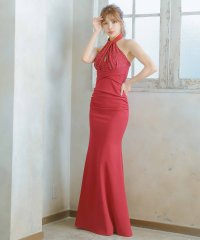 Tika/ティカ Tika キャバドレス クロスホルターネックビジューワンカラースリットタイトロングドレス (Sサイズ～XXLサイズ)/507836272