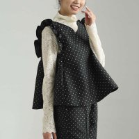 Sawa a la mode/サワアラモード Sawa a la mode 前後で着まわせる水玉フリルショルダートップス/507836869