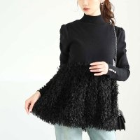 Sawa a la mode/サワアラモード Sawa a la mode ふわふわフェザーのペプラムニットトップス/507836872