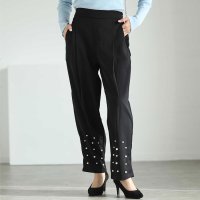 Sawa a la mode/サワアラモード Sawa a la mode 裾に艶めくパールビジューのテーパードパンツ/507836890