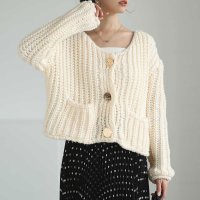 Sawa a la mode/サワアラモード Sawa a la mode ルーズにこなれるざっくり編みニットカーディガン/507836892