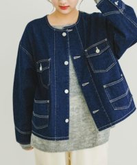 ITEMS URBAN RESEARCH/デニムノーカラージャケット/507837037