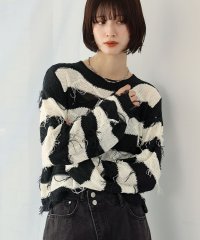 Ampirula/アンピルーラ Ampirula クラッシュフリンジニットプルオーバー/507837904