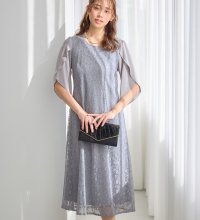 Alotta/アロッタ Alotta 華やかラメレースチューリップ袖ワンピース/507837933