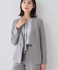 INDIVI/【定番スーツ／UVケア／接触冷感/洗える】ウール調ノーカラージャケット/505202987