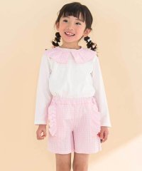 Noeil aime BeBe/【お揃い】ギンガムチェック付け襟Tシャツ+パンツセット(80~130cm)/507793237