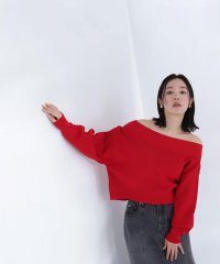 NATURAL BEAUTY BASIC/クロップドオフショルニット/507793283