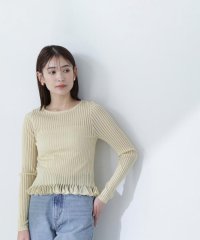 NATURAL BEAUTY BASIC/シアーフリルヘムリブニット/507797295