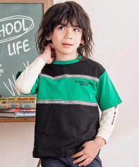 WASK/バイカラーミニ裏毛Tシャツ＋天竺ロゴプリントロンT セット(100~160cm)/507799611