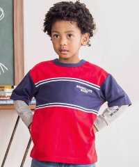 WASK/バイカラーミニ裏毛Tシャツ＋天竺ロゴプリントロンT セット(100~160cm)/507799611