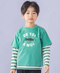 BeBe/ロゴ半袖Tシャツ+マルチボーダー長袖Tシャツセット(90~150cm)/507826185