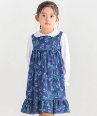 BeBe/【お揃い】【リバティプリント】【日本製】フレンチ・アイリスフリルギャザーワンピー/507826186