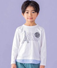 BeBe/エッフェル塔レタープリントレイヤード風長袖Tシャツ(90~150cm)/507826203