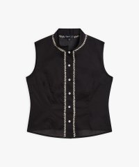 agnes b. FEMME/コットン オフィサーカラー ノースリーブ ブラウス/507827219