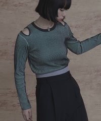 miette/ショルダーカットバイカラーリブニット/507838884