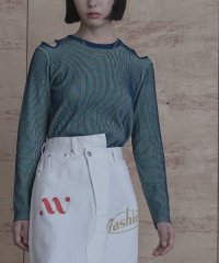 miette/ショルダーカットバイカラーリブニット/507838884