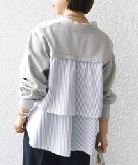 SHIPS WOMEN/【WEB限定】〈手洗い可能〉布帛 コンビ Vネック カーディガン/507839060