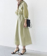 SHIPS WOMEN/〈手洗い可能〉ネック ギャザー 7分袖 ボウタイ ワンピース/507839062