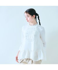 Audie a Muses/【大人百花掲載】幅広レースフレアブラウス/507839243