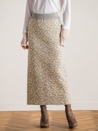 Droite Lautreamont/ドロワット ロートレアモン Droite lautreamont 【WEB限定】ダマスク柄ニットスカート≪洗濯機で洗える≫/507840134