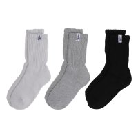 Robert P.Miller/ロバート・ピー・ミラー Robert P. Miller クルーレングスソックス 無地ソックス 3Pソックス 23－25cm 無地 ホワイト グレー ブラック /507840426