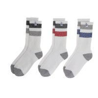 Robert P.Miller/ロバート・ピー・ミラー Robert P. Miller ソックス クルーソックス クルー丈 3足 ライン スリークォーター ラインソックス 3Pソックス 25/507840429