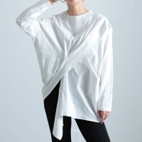 Sawa a la mode/サワアラモード Sawa a la mode レディな抜け感纏うドッキングカットソー/507840894